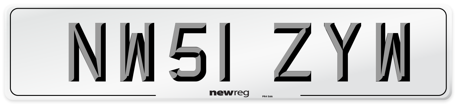 NW51 ZYW Number Plate from New Reg